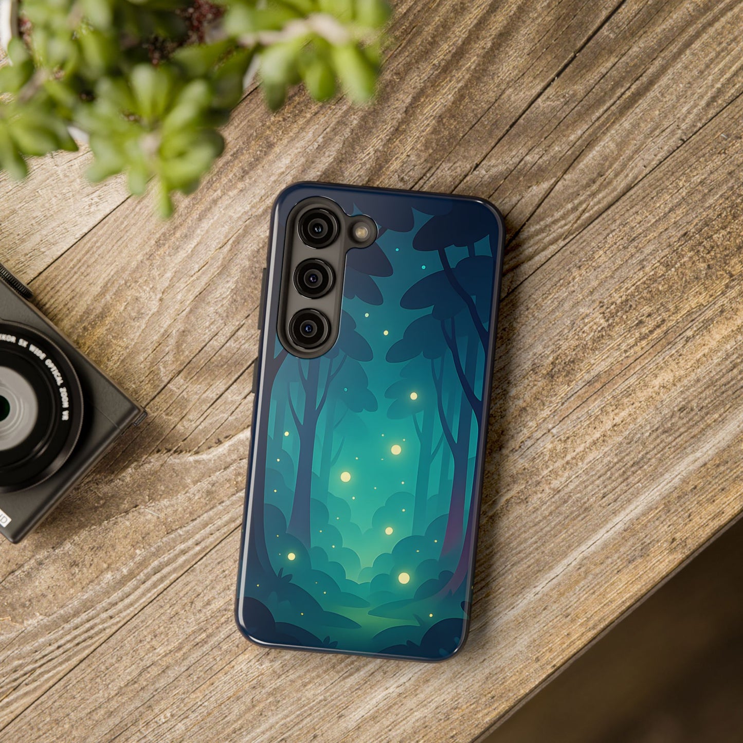 Enchanted Forest Fireflies Case - Mystic Nature Tough Cover for iPhone & Samsung