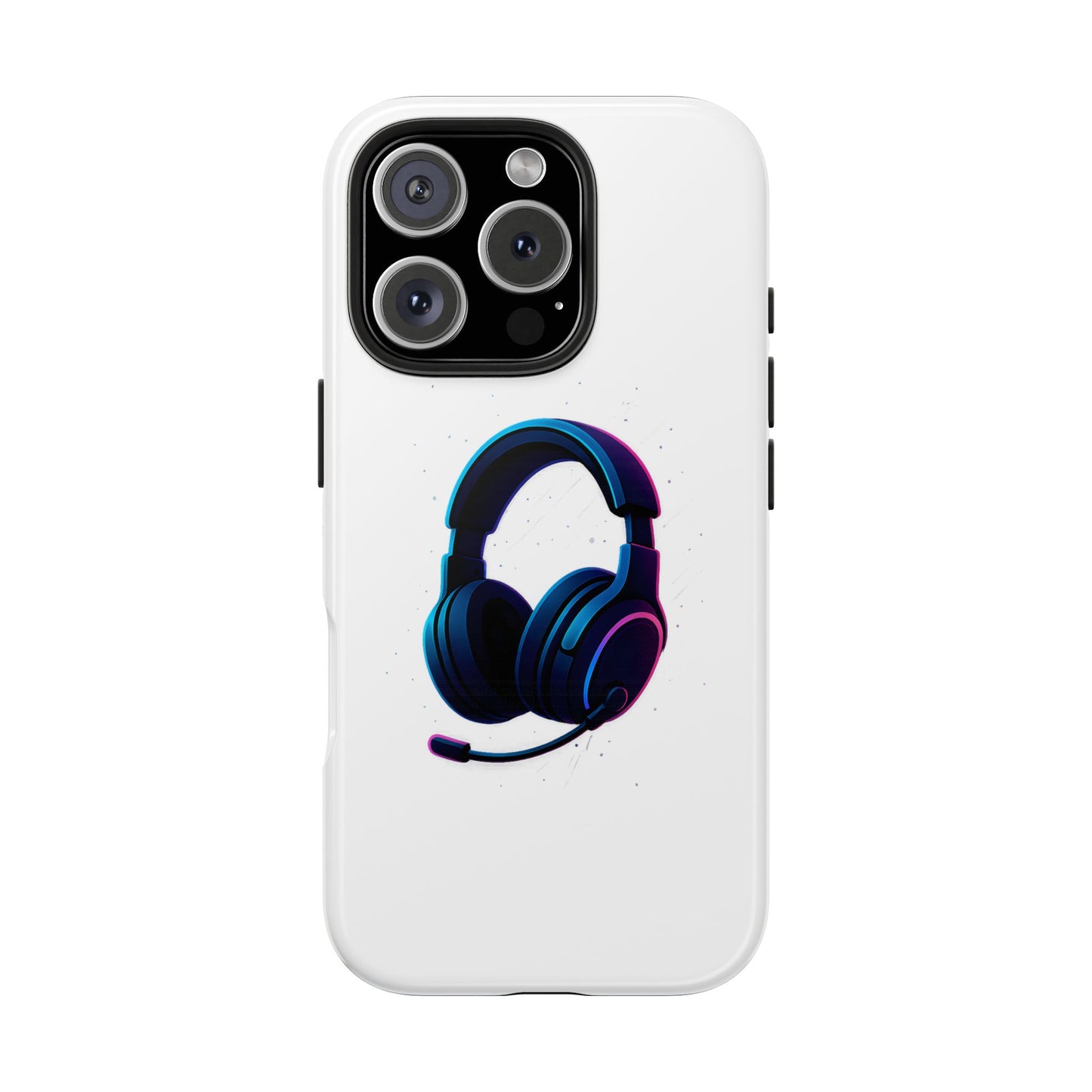 Minimalist Gaming Headset Tough Case - Clean Tech Cover for iPhone & Samsung