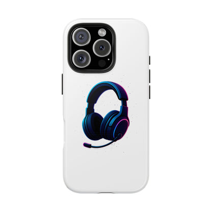 Minimalist Gaming Headset Tough Case - Clean Tech Cover for iPhone & Samsung