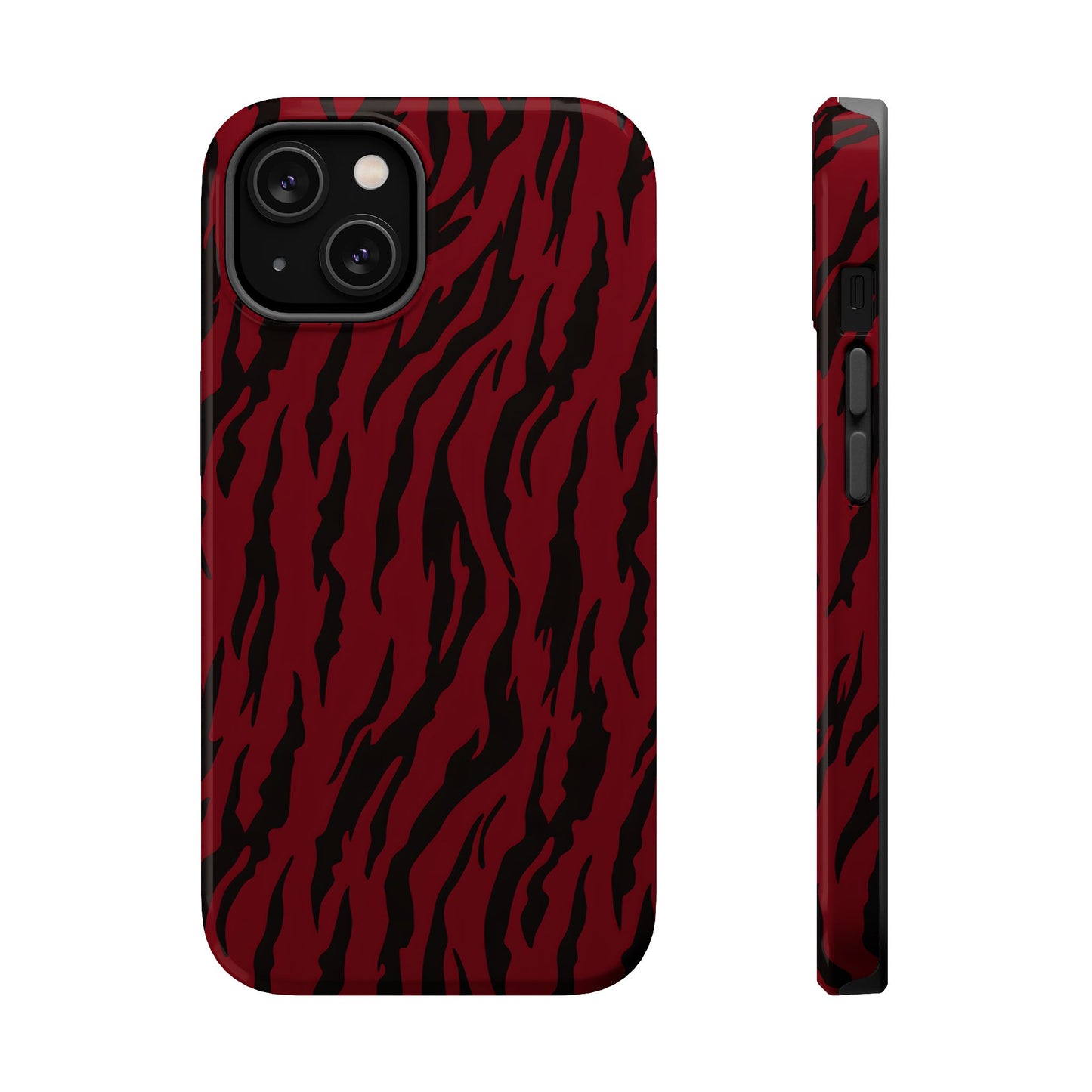 Crimson Instinct: Bold Red Tiger Print MagSafe Case