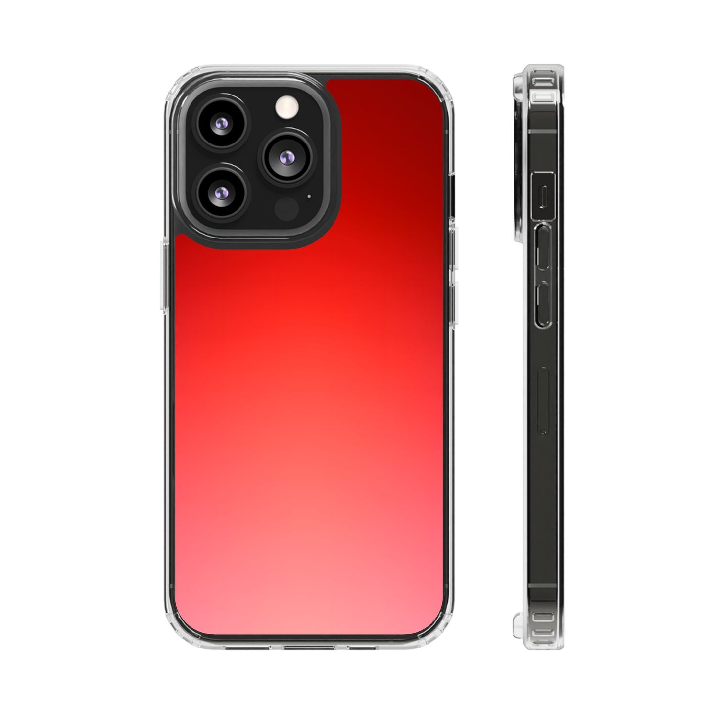 Vibrant Cherry Aura Clear Case - MagSafe Compatible Red Gradient Cover