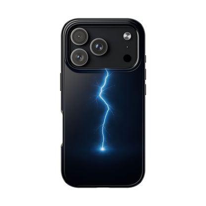 Blue Lightning Bolt Tough Case - Deep Sky Electric Cover for iPhone & Samsung