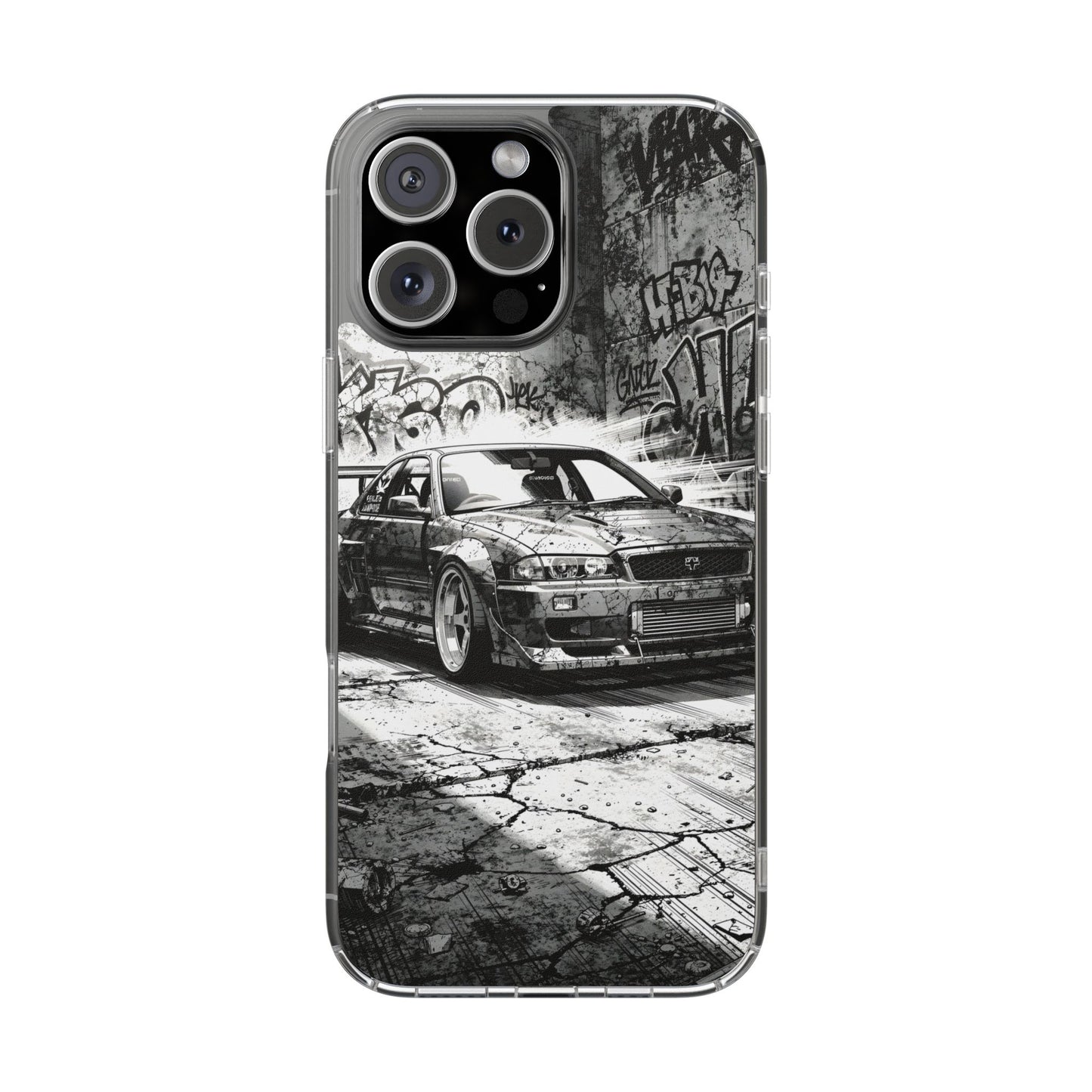 Monochrome Urban Drift Case - MagSafe Compatible JDM Clear Cover