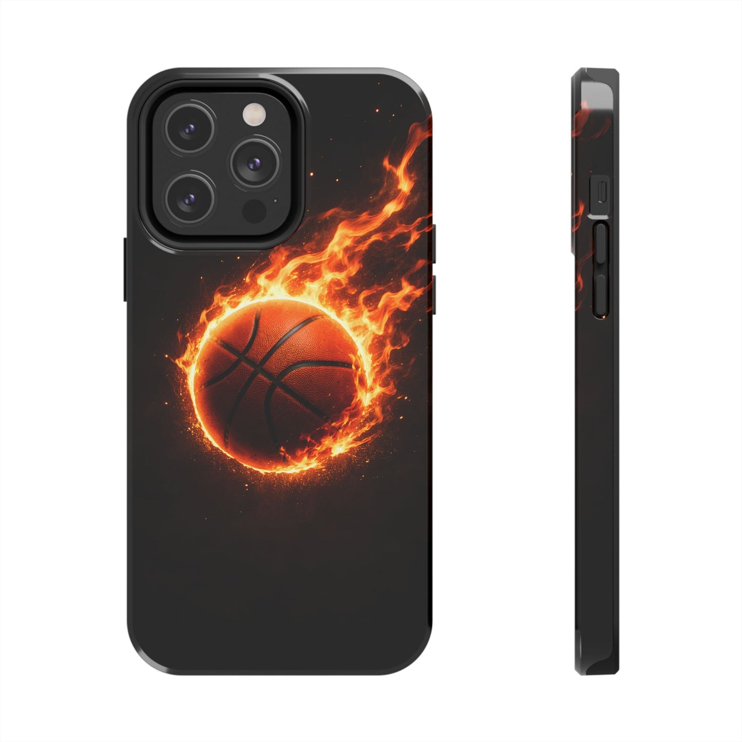 Flaming Basketball Tough Case - Fire Ball Sports Cover for iPhone & Samsung