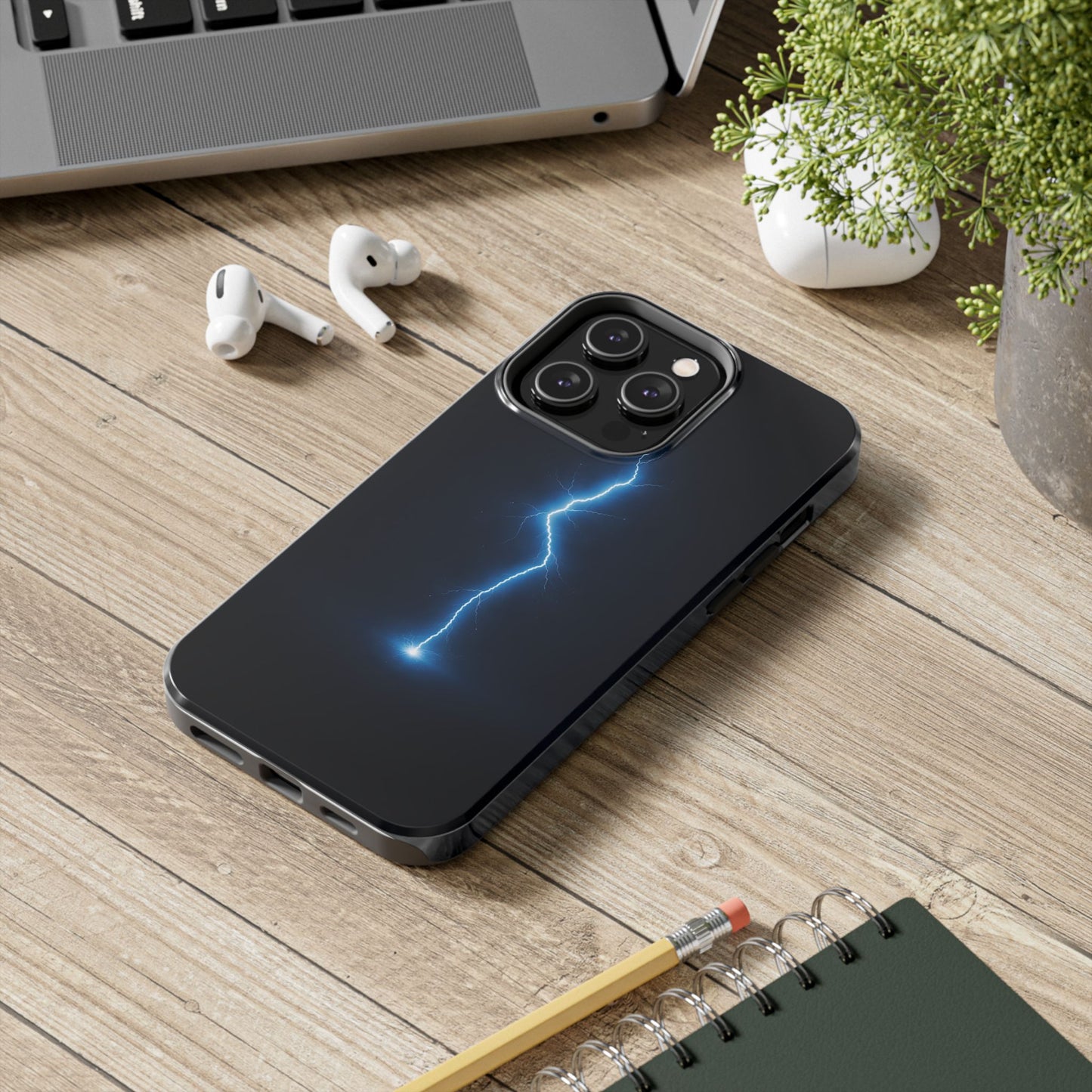 Blue Lightning Bolt Tough Case - Deep Sky Electric Cover for iPhone & Samsung