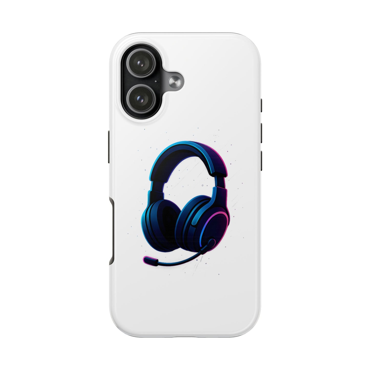 Minimalist Gaming Headset Tough Case - Clean Tech Cover for iPhone & Samsung