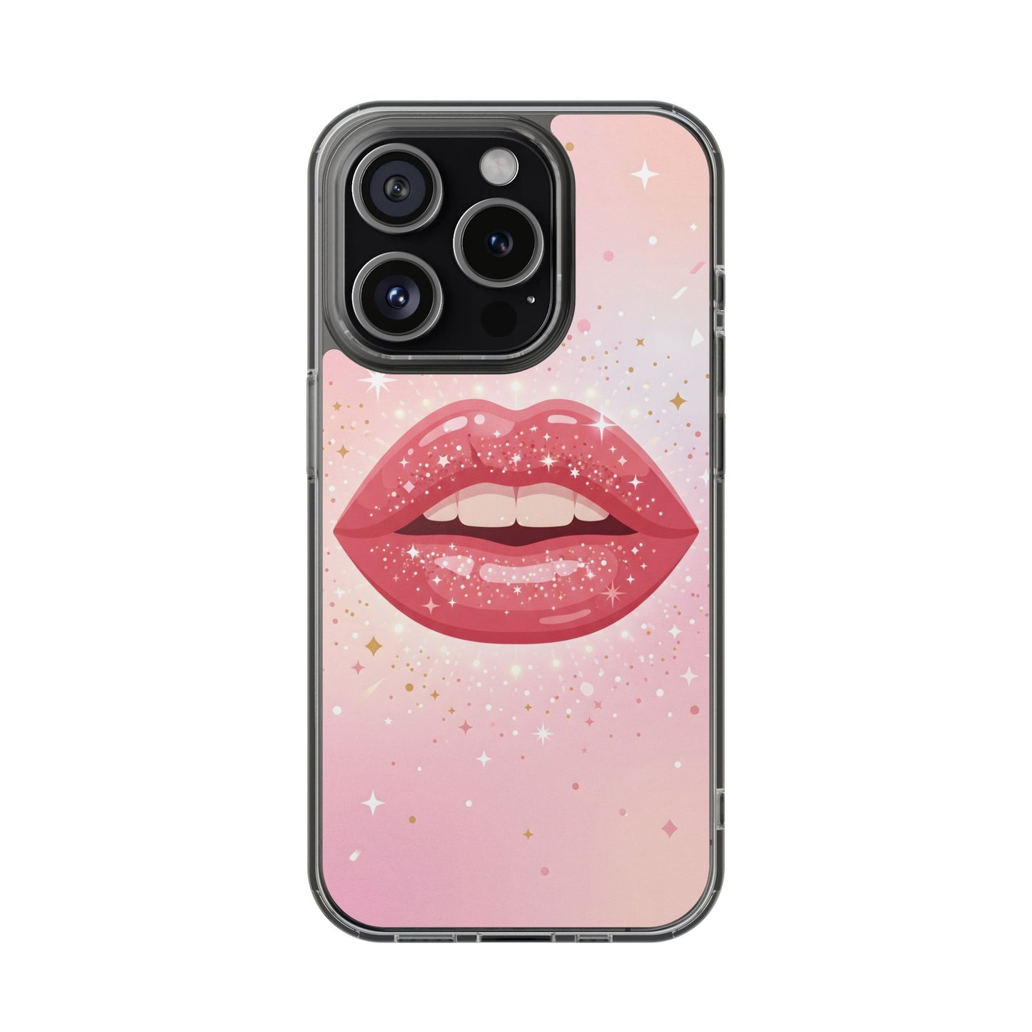 Glitter Lip Gloss Clear Case - MagSafe Compatible Y2K Aesthetic
