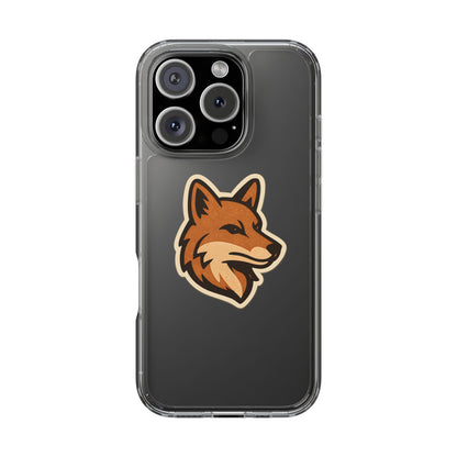 Clear Fox Emblem Phone Case - Vintage Wildlife Sticker Transparent Cover
