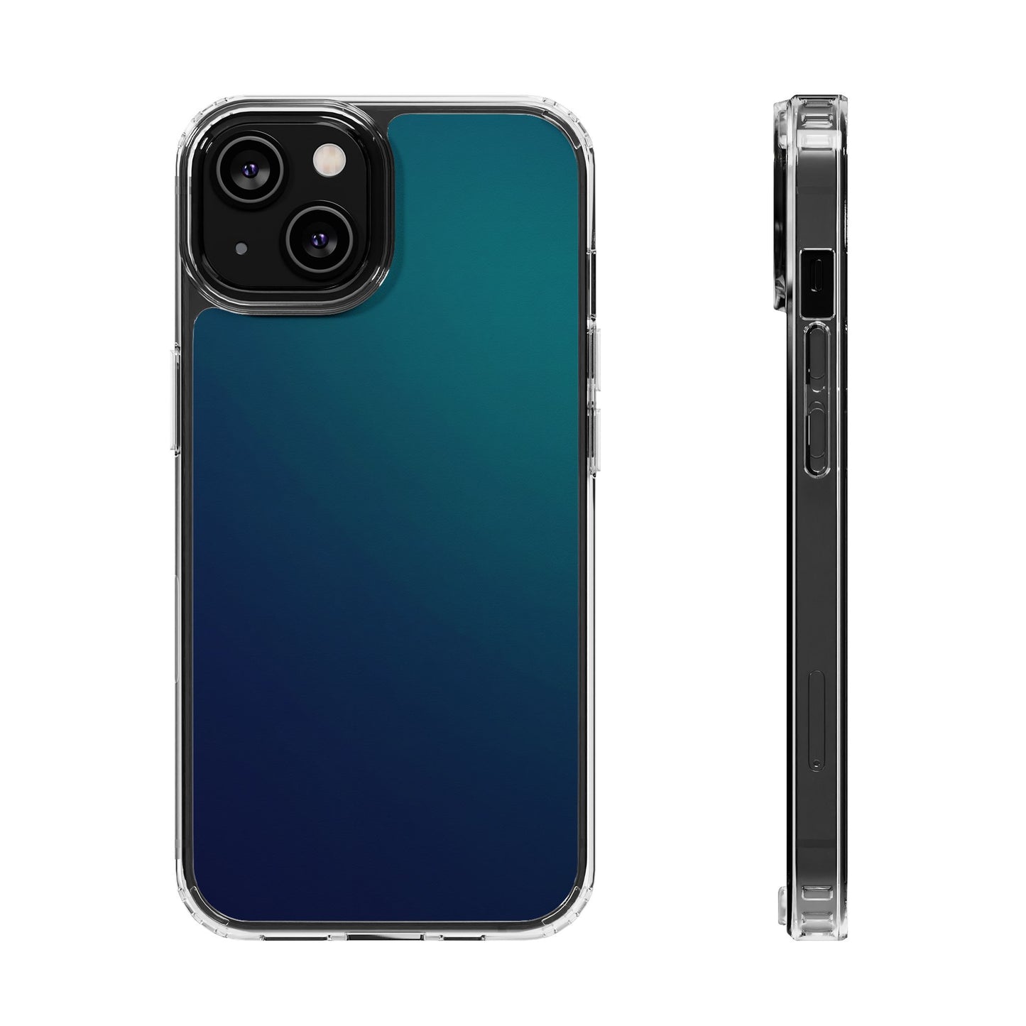 Midnight Ocean Aura Clear Case - MagSafe Compatible Deep Teal Gradient