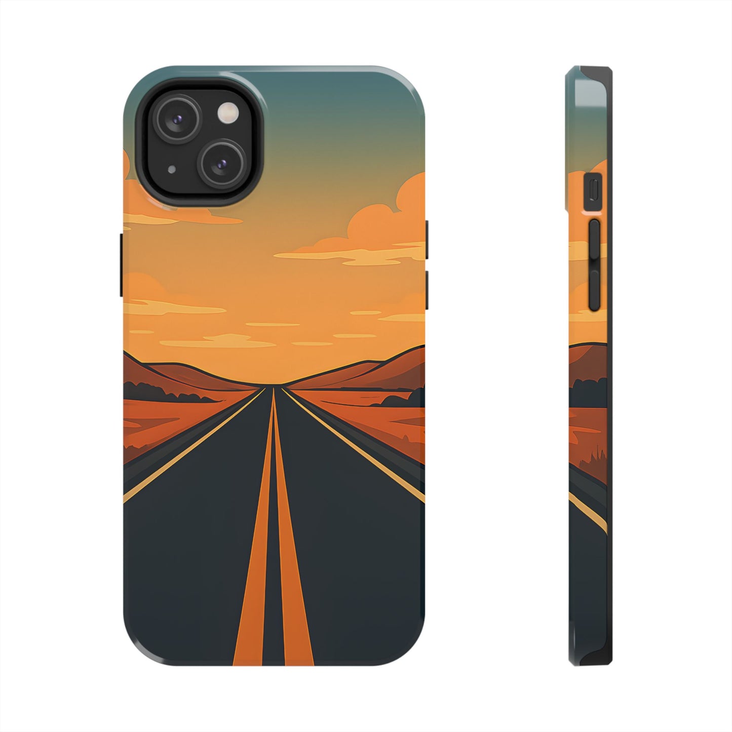Endless Highway Tough Case - Minimalist Sunset Road Trip Aesthetic Cover