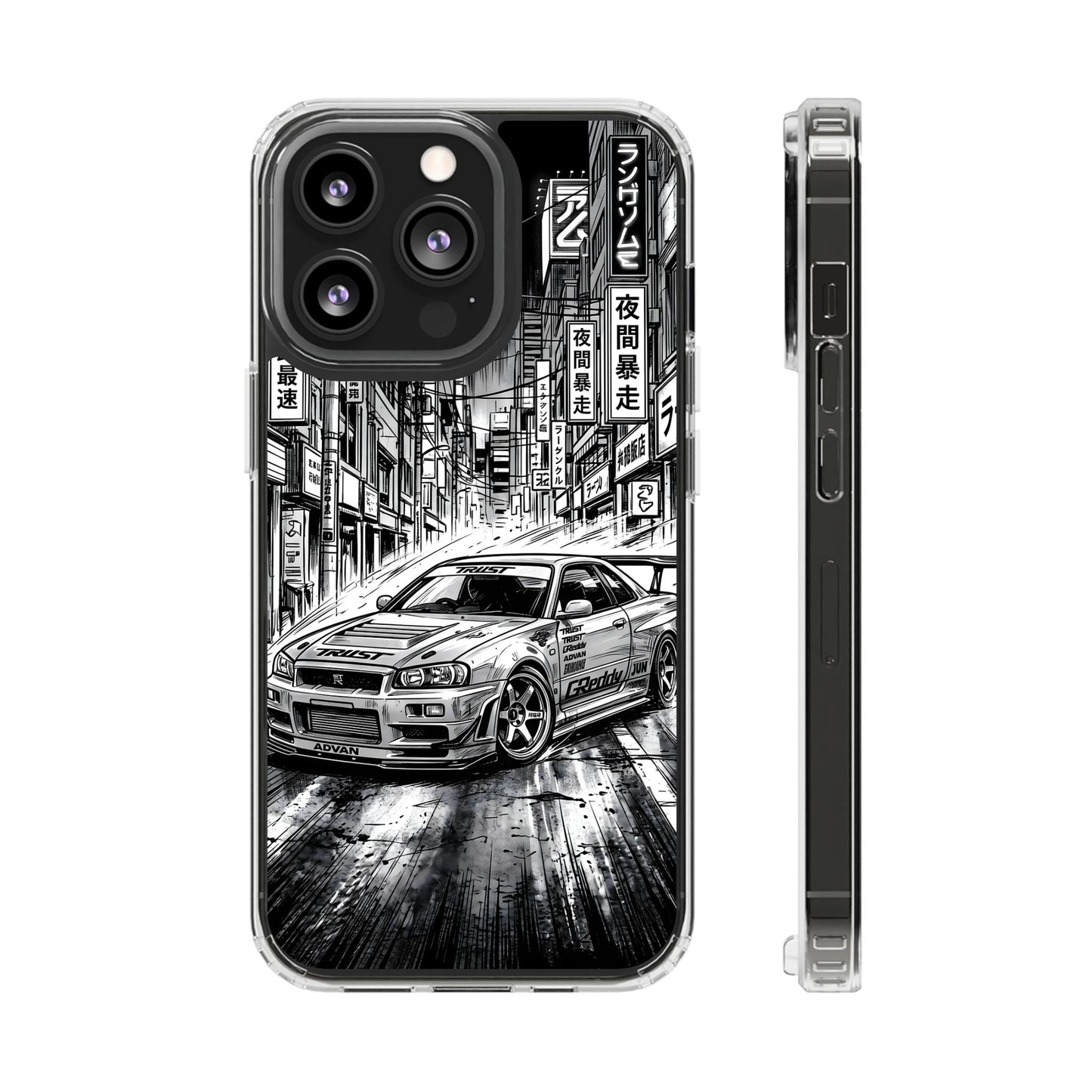 Tokyo Night Drift Manga Case - MagSafe Compatible JDM Clear Cover