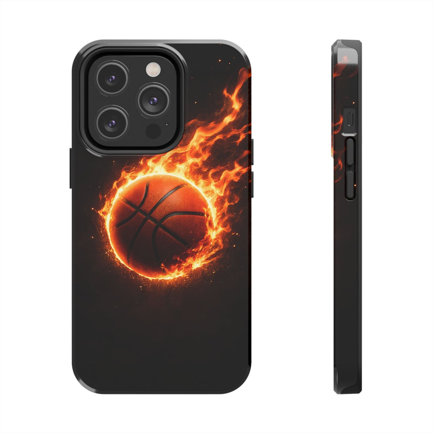 Flaming Basketball Tough Case - Fire Ball Sports Cover for iPhone & Samsung