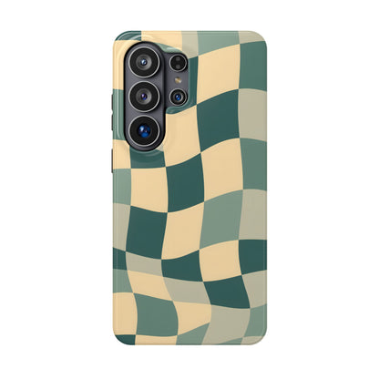 Forest Green Wavy Checkerboard Magnetic Case