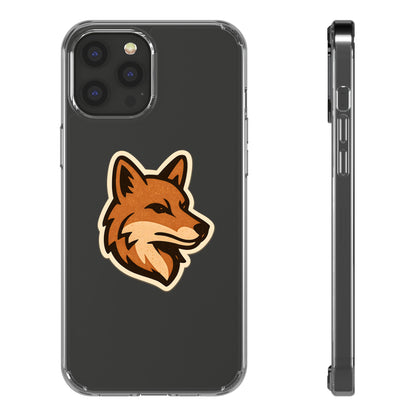 Clear Fox Emblem Phone Case - Vintage Wildlife Sticker Transparent Cover