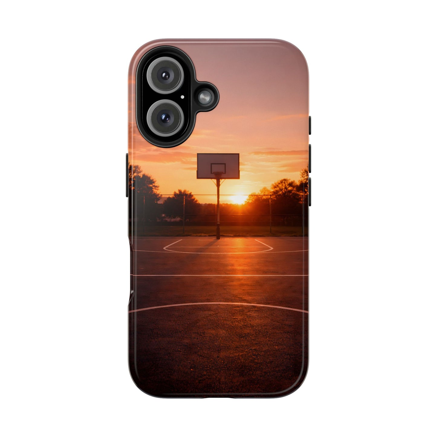 Golden Hour Basketball Court Tough Case - Urban Sunset Cover for iPhone & Samsung