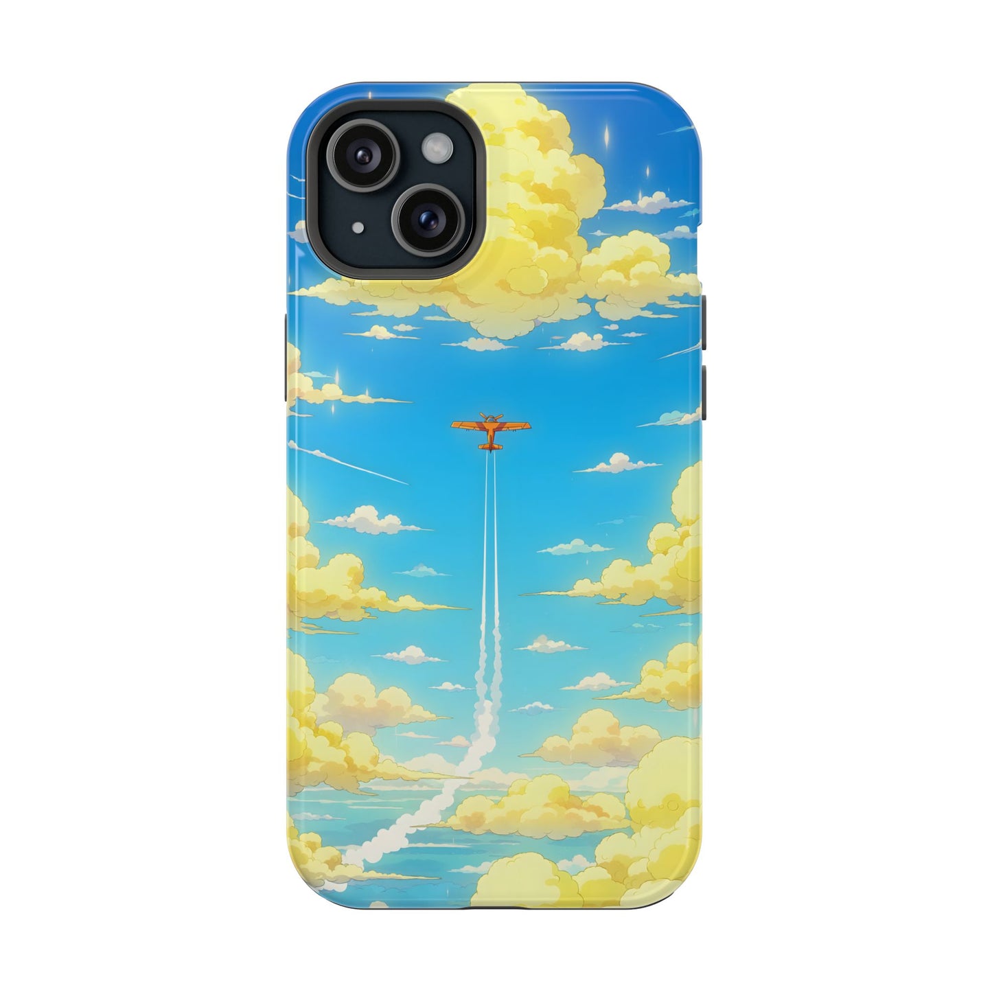 Cinematic Flight: Vintage Airplane Anime Sky MagSafe Case