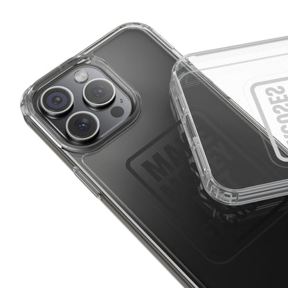 Clear "Make Money Not Excuses" Case - Motivational Minimalist Transparent Cover