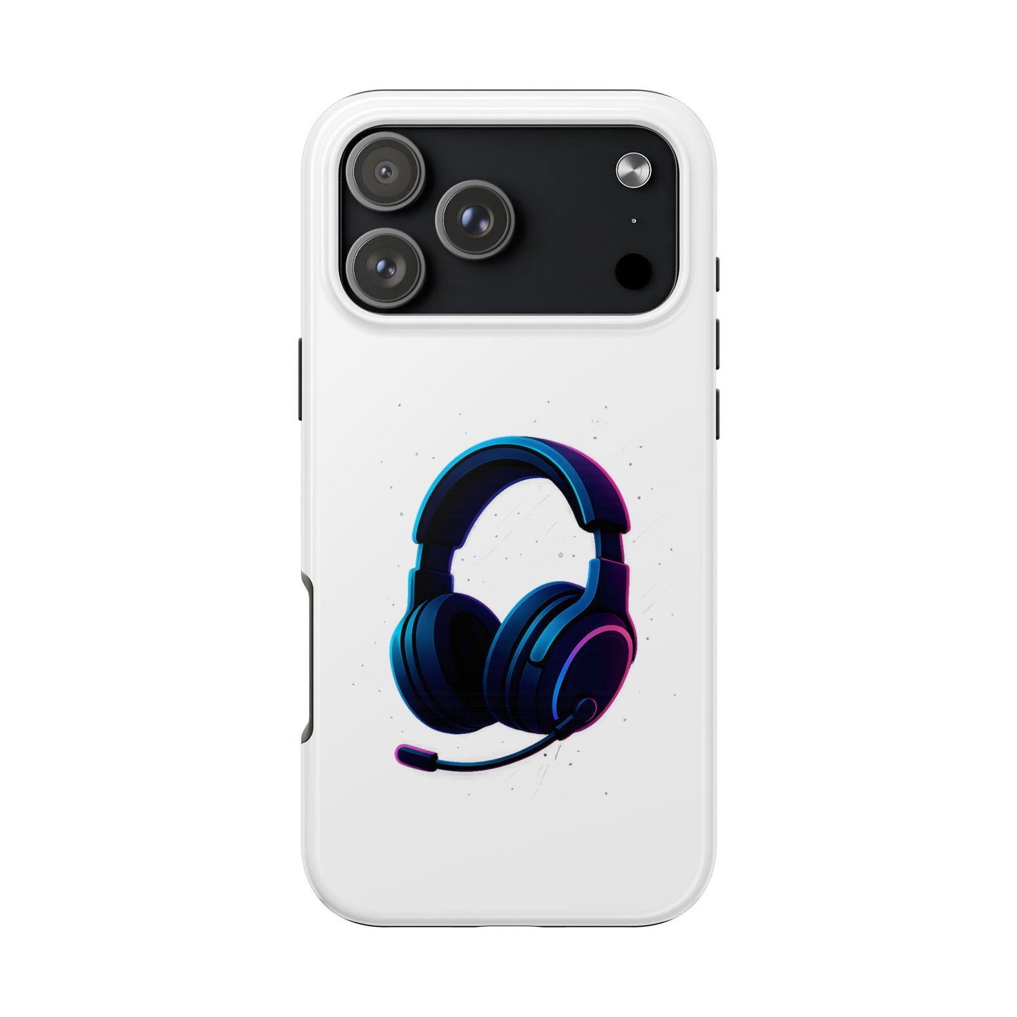 Minimalist Gaming Headset Tough Case - Clean Tech Cover for iPhone & Samsung