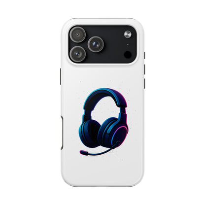 Minimalist Gaming Headset Tough Case - Clean Tech Cover for iPhone & Samsung