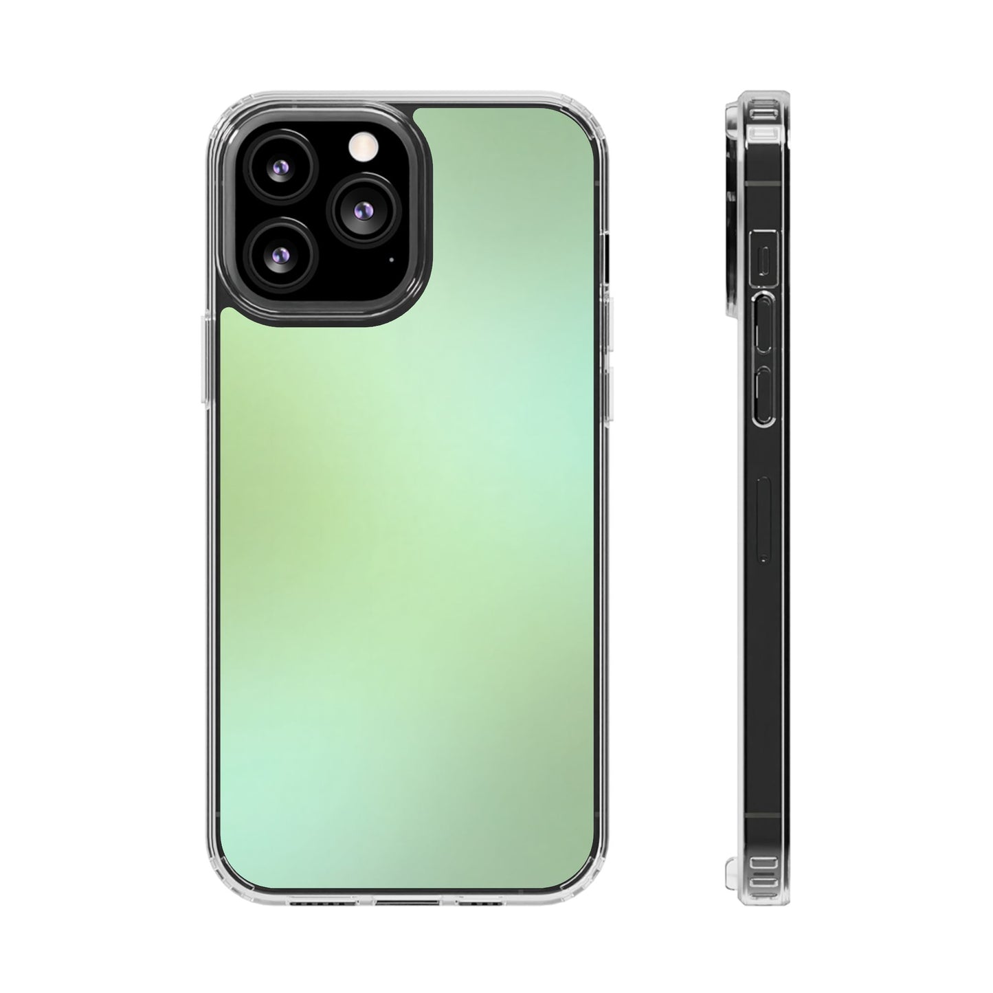 Soft Sage Aura Clear Case - MagSafe Compatible Mint Gradient Cover