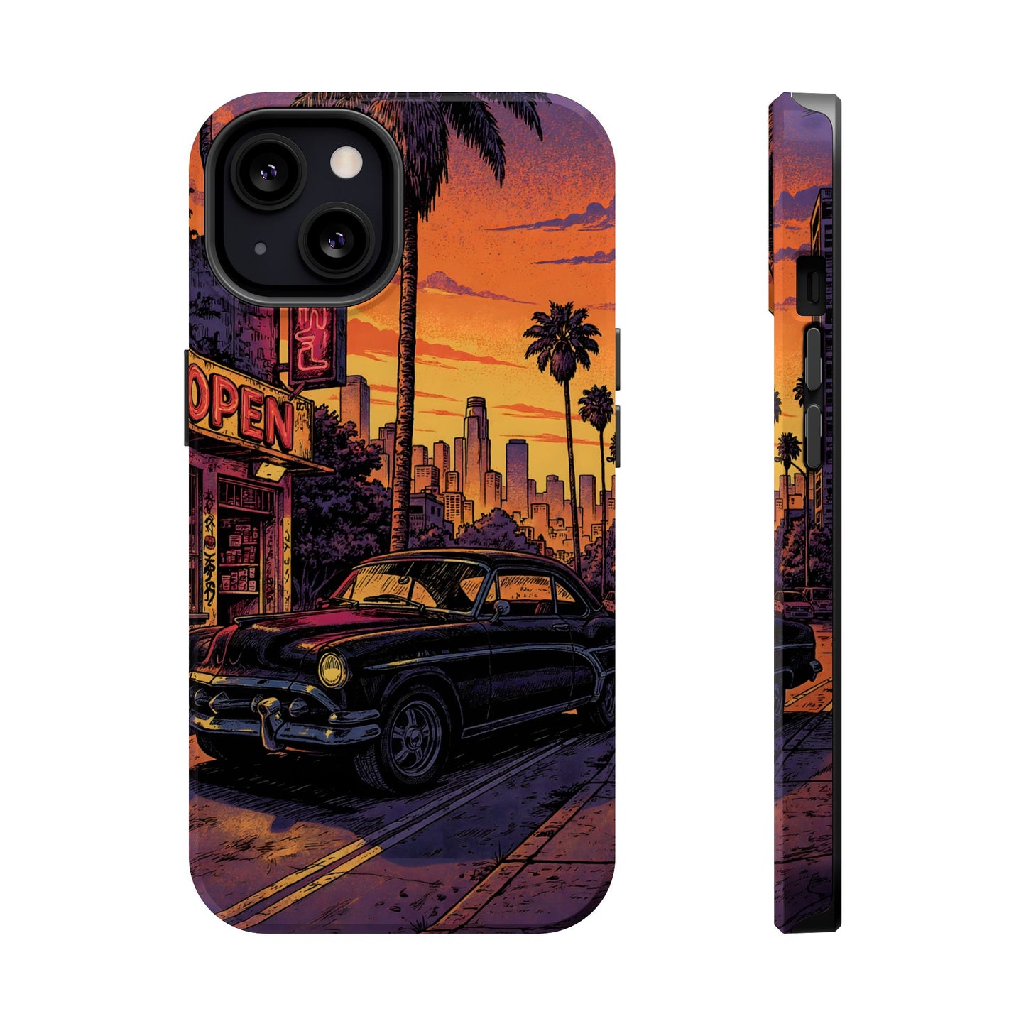 Retro Boulevard: Lofi Sunset Classic Cruiser MagSafe Case