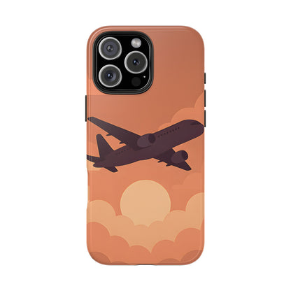 Golden Skies Airplane Tough Case - Minimalist Aviation Cover for iPhone & Samsung