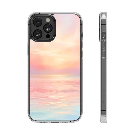 Pastel Coastal Sunrise Clear Case - MagSafe Compatible Ethereal Cover
