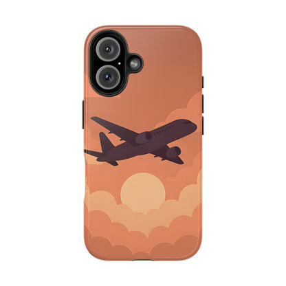 Golden Skies Airplane Tough Case - Minimalist Aviation Cover for iPhone & Samsung