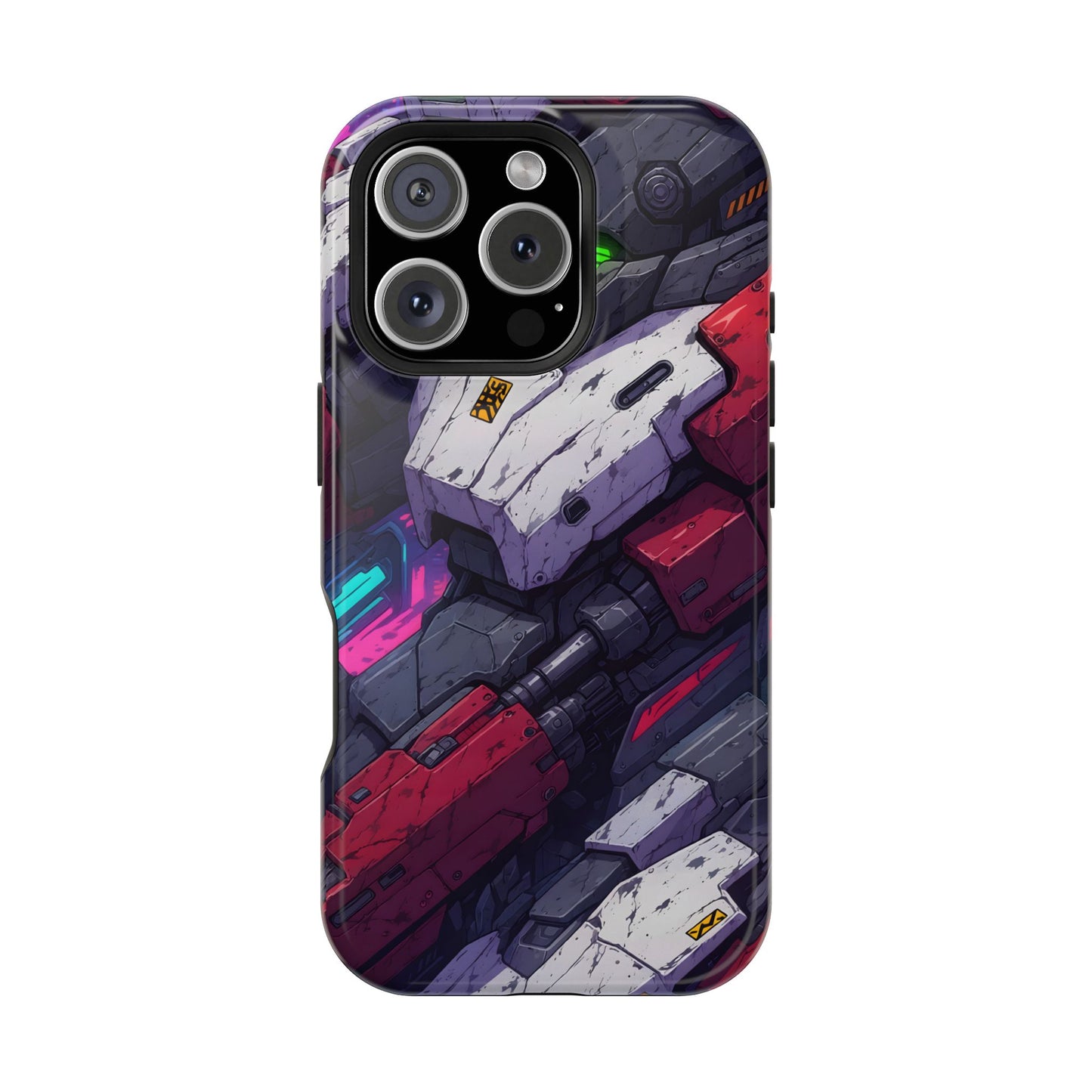 Cyber Armor: Battle-Worn Mecha Print MagSafe Case