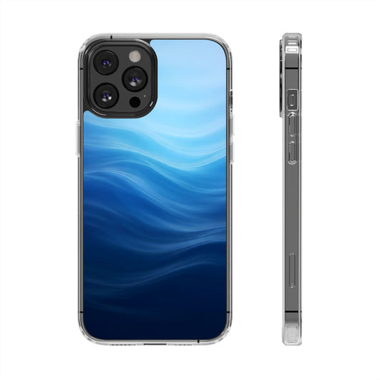 Deep Ocean Waves Clear Case - MagSafe Compatible Coastal Cover