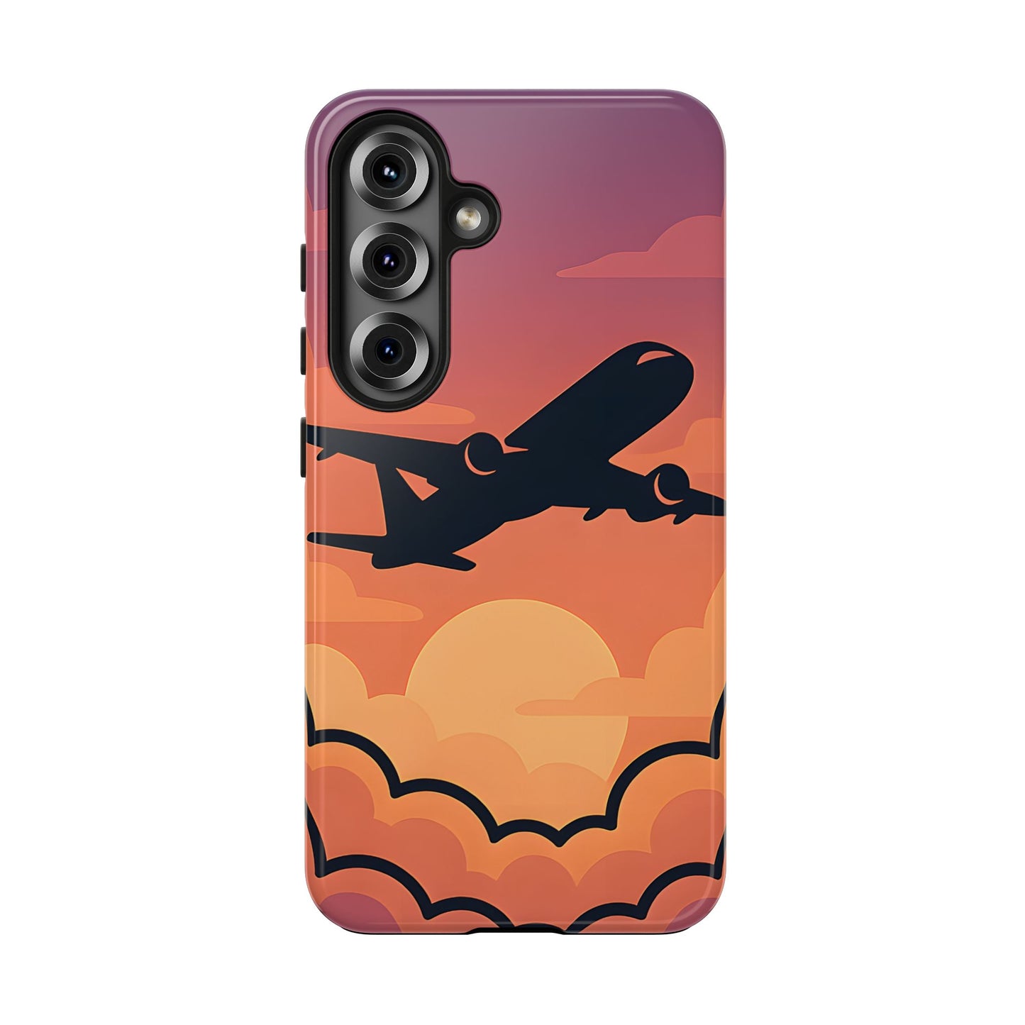 Sunset Flight Tough Case - Minimalist Aviation Aesthetic Travel Cover