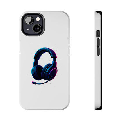 Minimalist Gaming Headset Tough Case - Clean Tech Cover for iPhone & Samsung