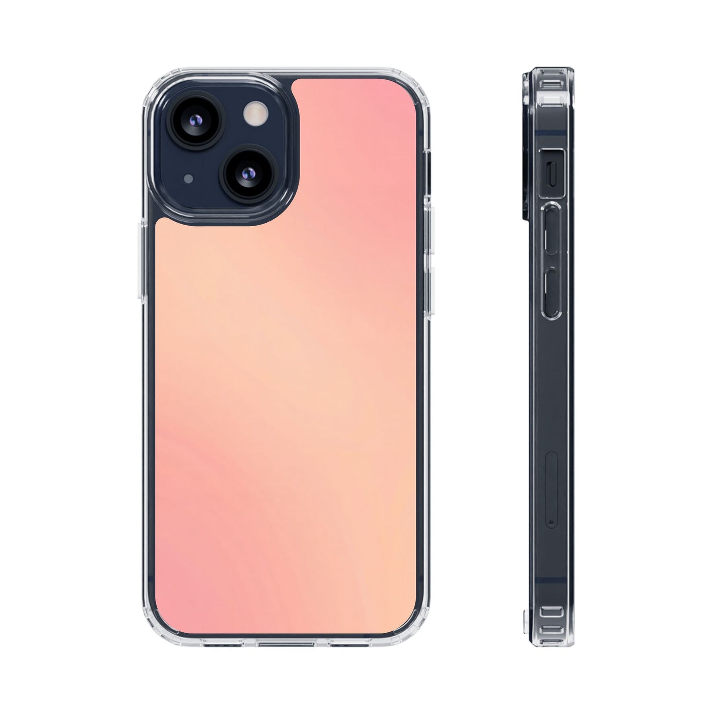 Soft Peach Aura Clear Case - MagSafe Compatible Blush Gradient Cover