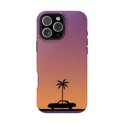 West Coast Drive: Retro Sunset Silhouette MagSafe Case