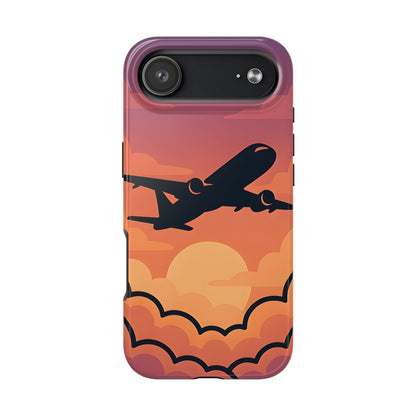 Sunset Flight Tough Case - Minimalist Aviation Aesthetic Travel Cover