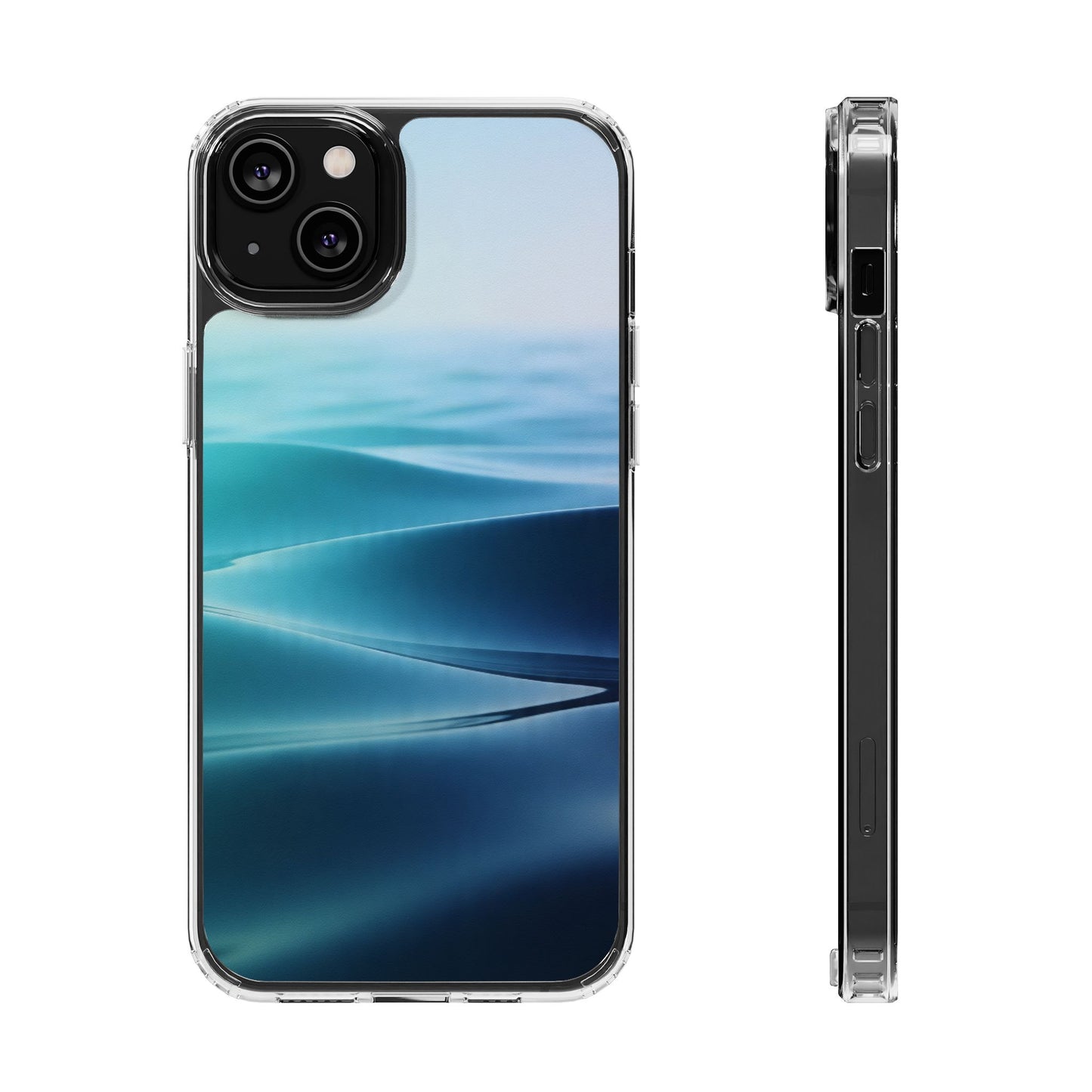 Serene Ocean Waves Clear Case - MagSafe Compatible Coastal Cover