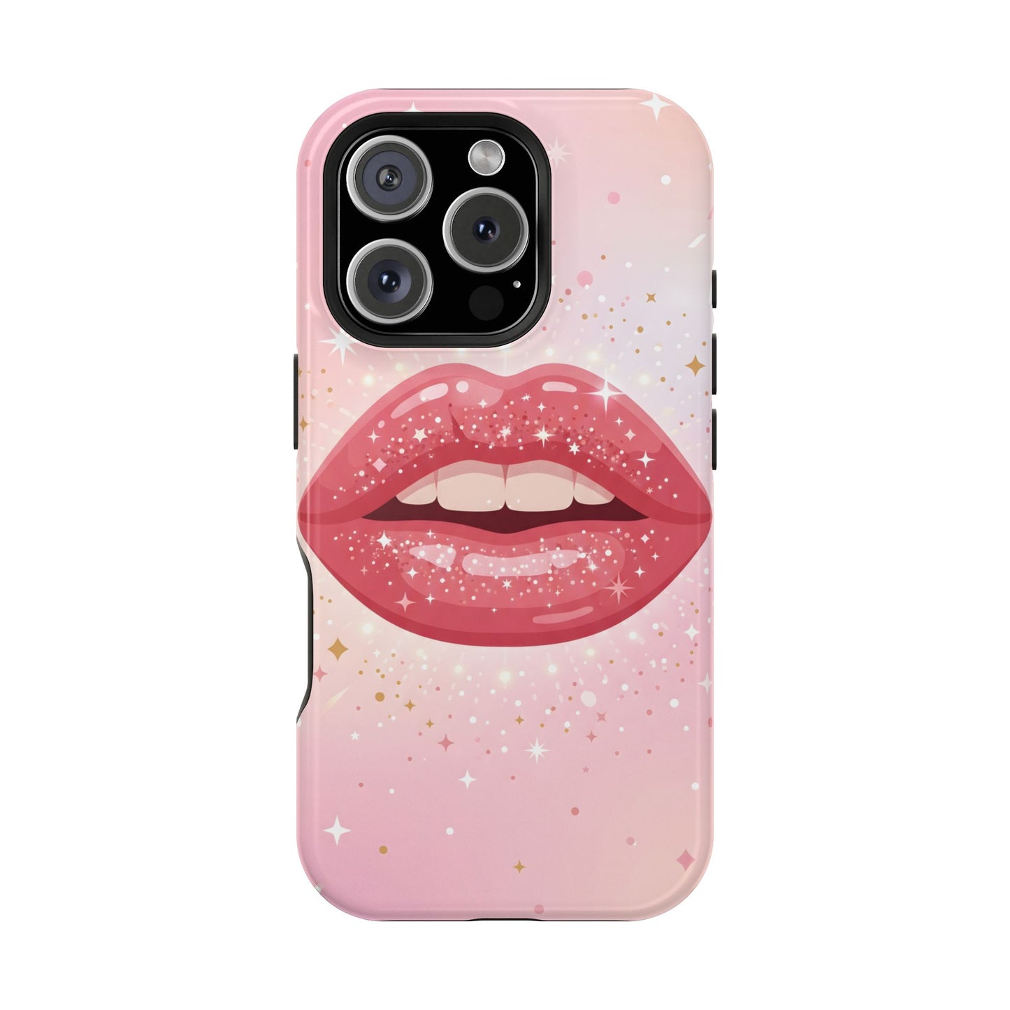 Glamorous Pink Glitter Lip Magnetic Impact Case