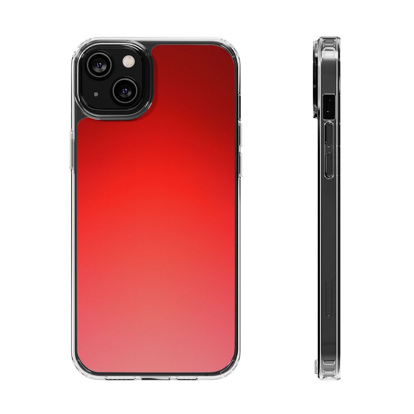 Vibrant Cherry Aura Clear Case - MagSafe Compatible Red Gradient Cover