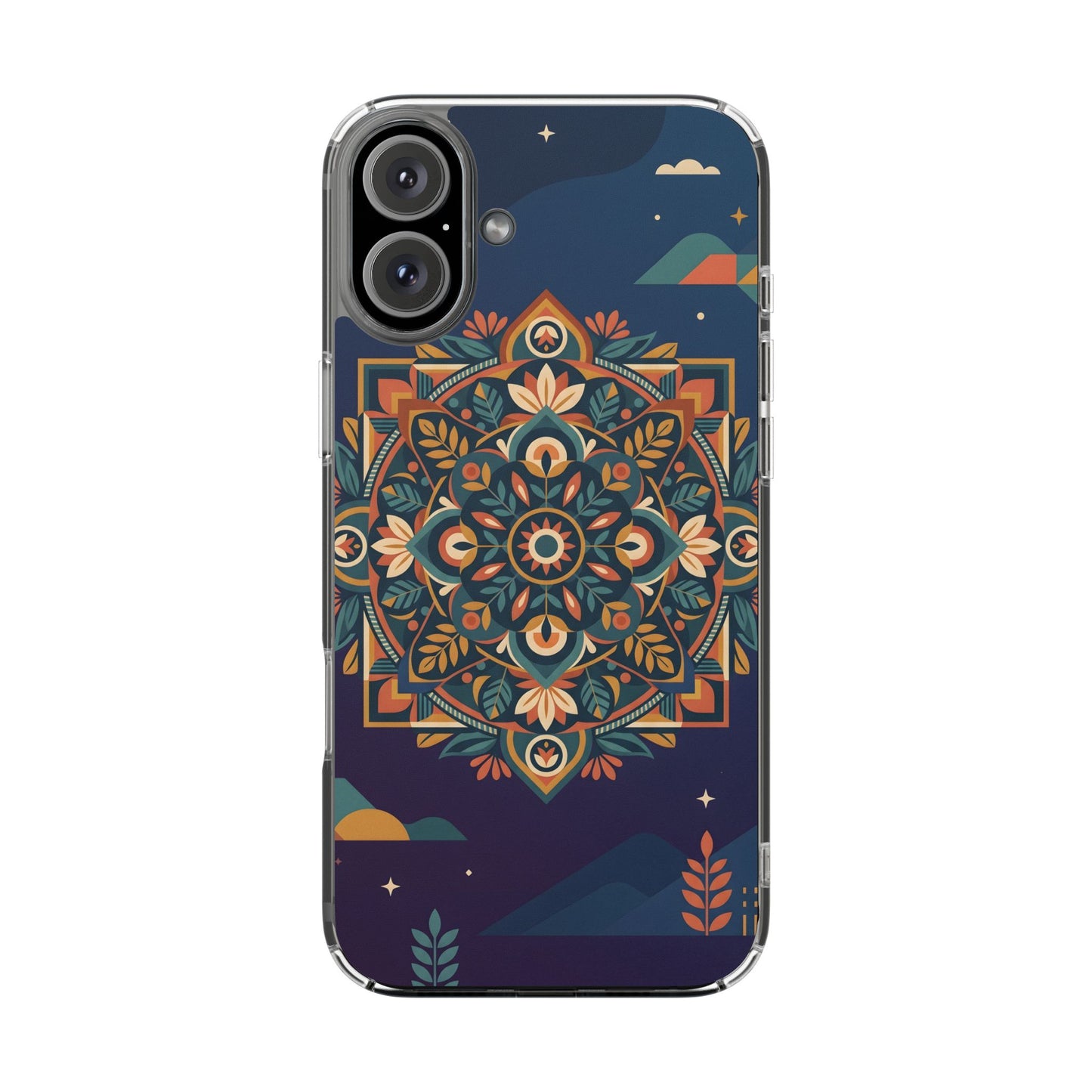 Mystic Desert Mandala Clear Case - MagSafe Compatible Boho Cover