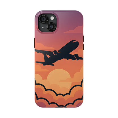 Sunset Flight Tough Case - Minimalist Aviation Aesthetic Travel Cover