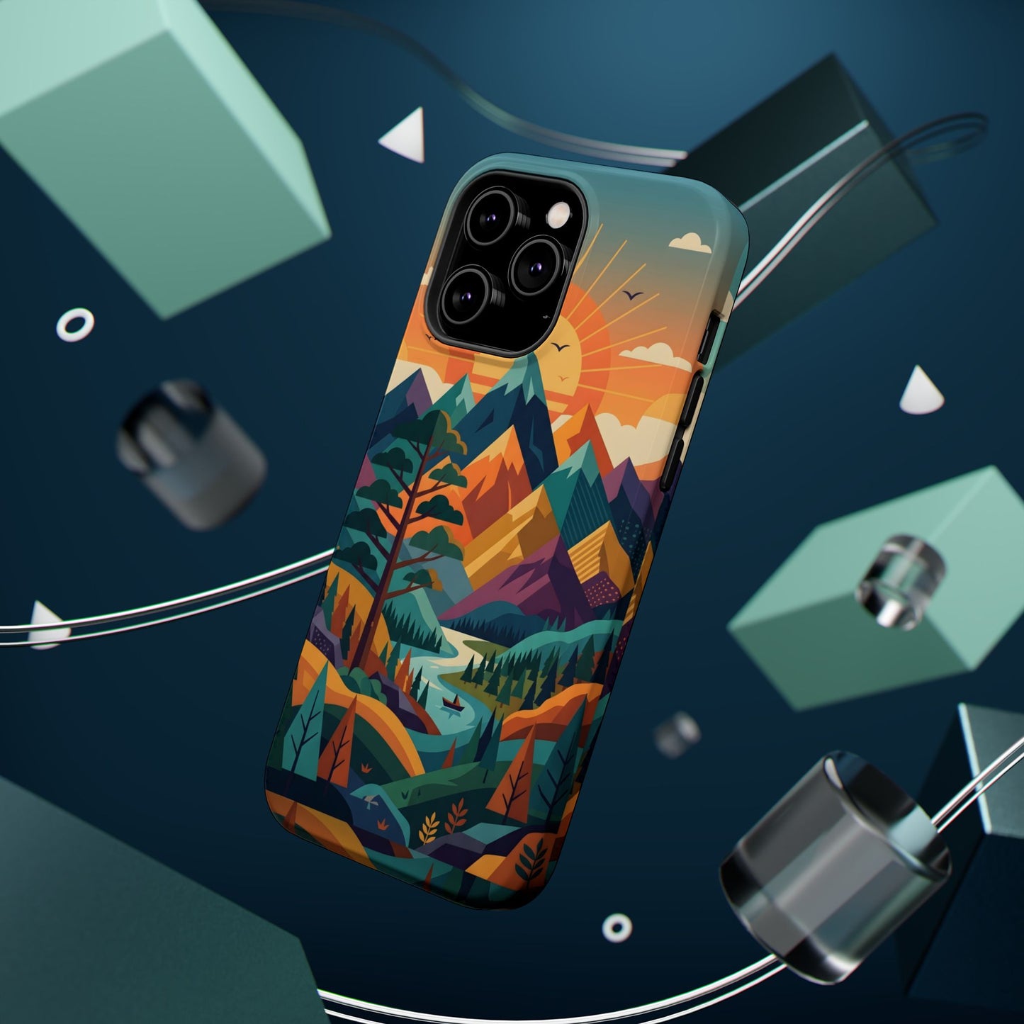 Retro Sunset Mountain Magnetic Impact Case