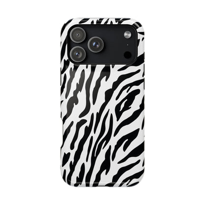 Monochrome Safari: Classic Black & White Zebra MagSafe Case