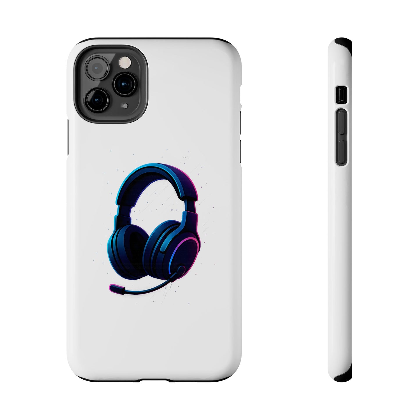 Minimalist Gaming Headset Tough Case - Clean Tech Cover for iPhone & Samsung