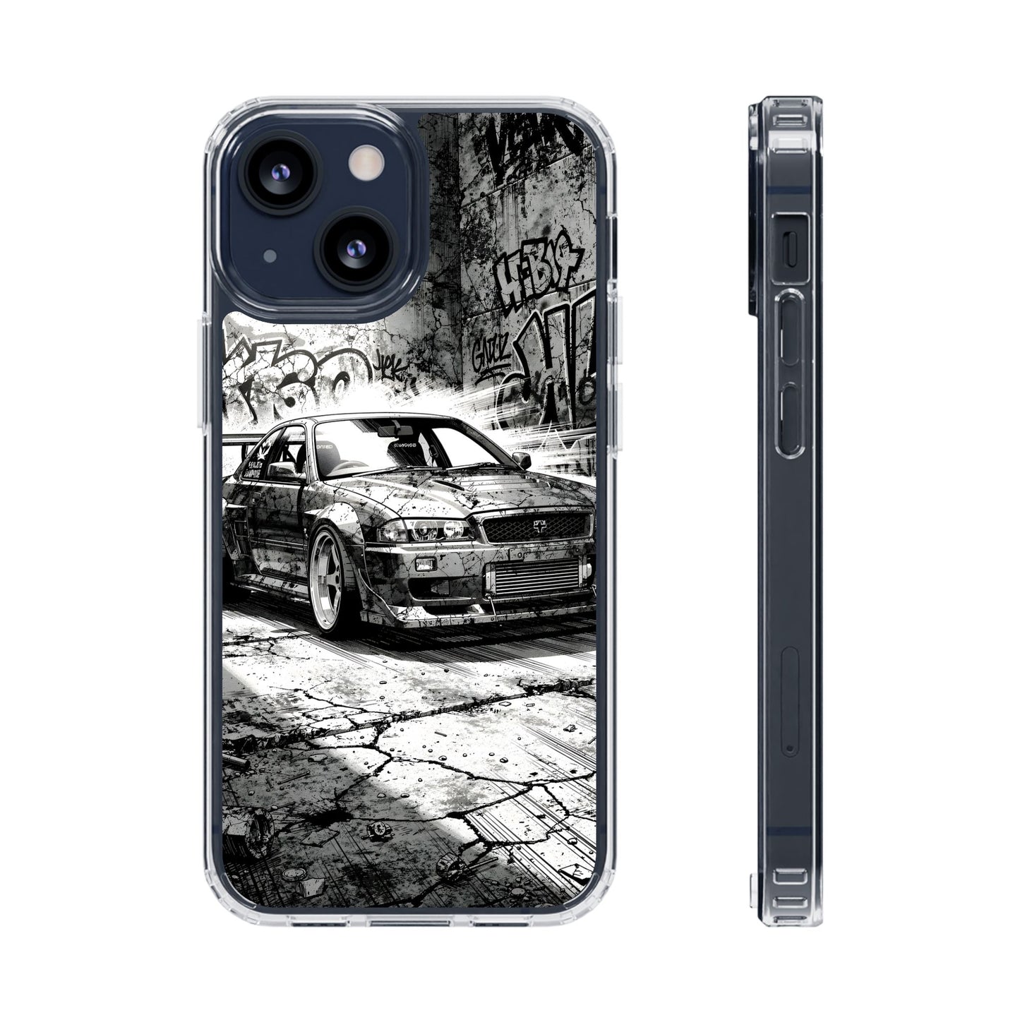 Monochrome Urban Drift Case - MagSafe Compatible JDM Clear Cover
