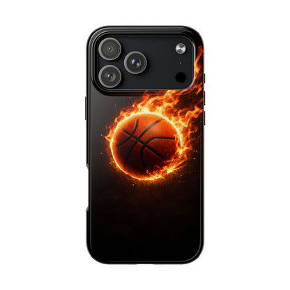 Flaming Basketball Tough Case - Fire Ball Sports Cover for iPhone & Samsung