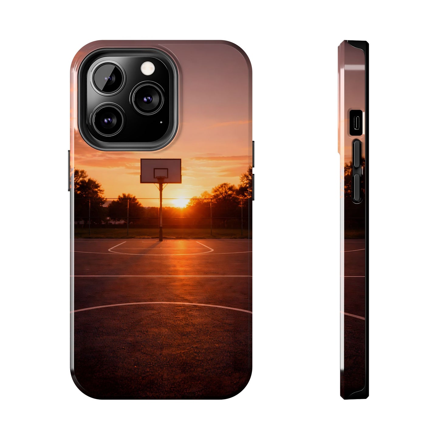 Golden Hour Basketball Court Tough Case - Urban Sunset Cover for iPhone & Samsung