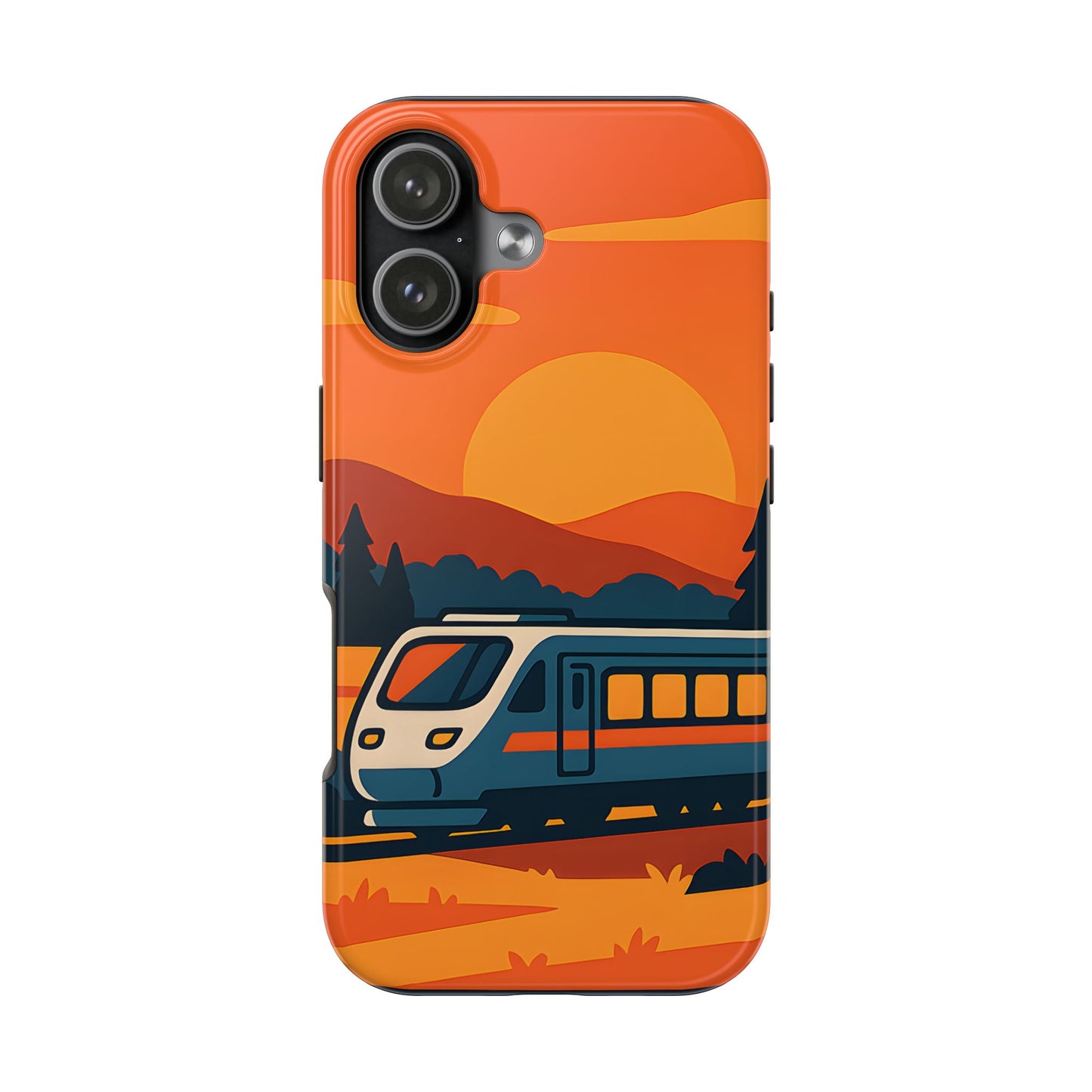 Golden Hour Express Tough Case - Minimalist Sunset Train Aesthetic Cover
