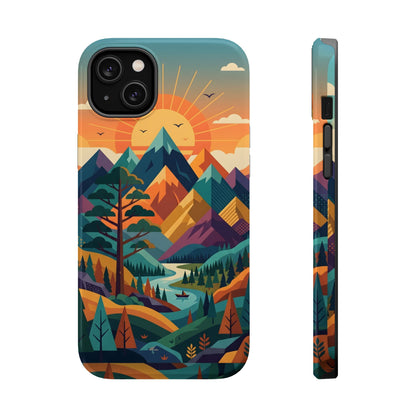 Retro Sunset Mountain Magnetic Impact Case