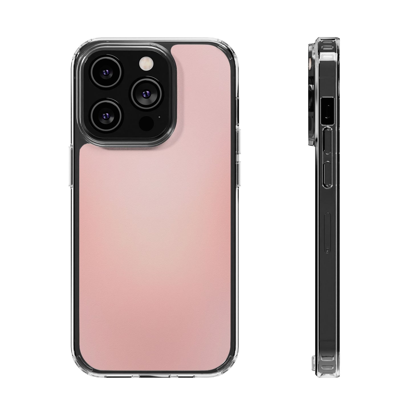 Soft Blush Pink Minimalist Clear Case - Sleek Matte Aesthetic Cover