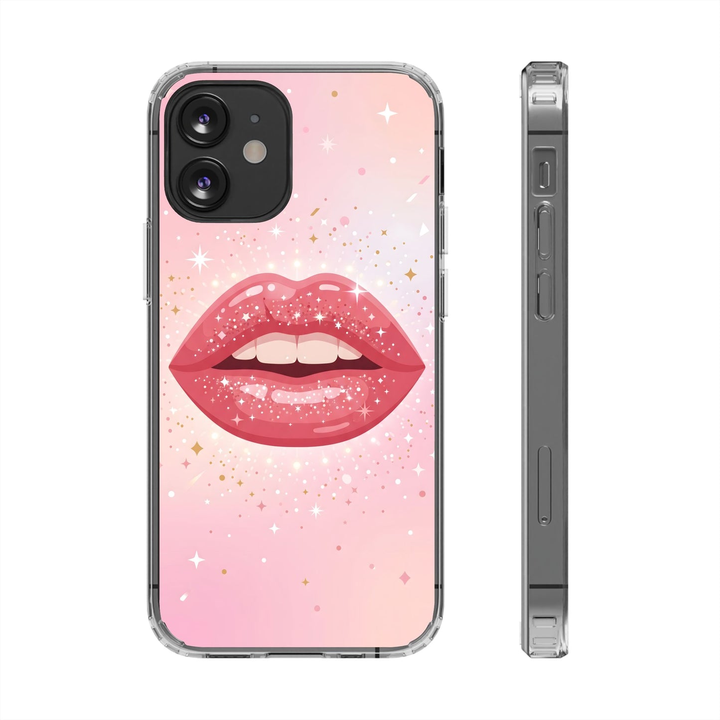 Glitter Lip Gloss Clear Case - MagSafe Compatible Y2K Aesthetic